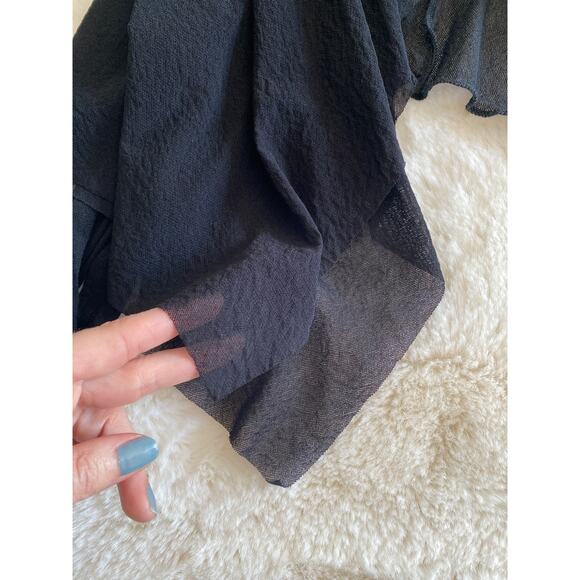 PETE Lightweight Sheer Witchy Whimsigoth Tie Wrap Drape Cardigan Womens Sz Lrg - Picture 4 of 9